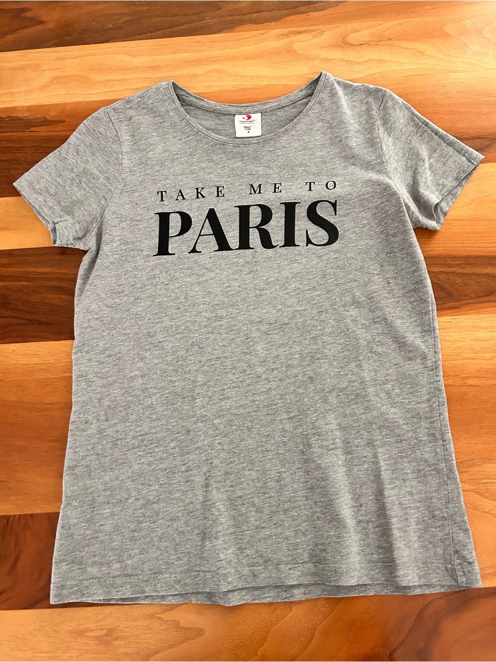 Women's Gray 'Take Me to Paris' Graphic Tee - Casual Short Sleeve